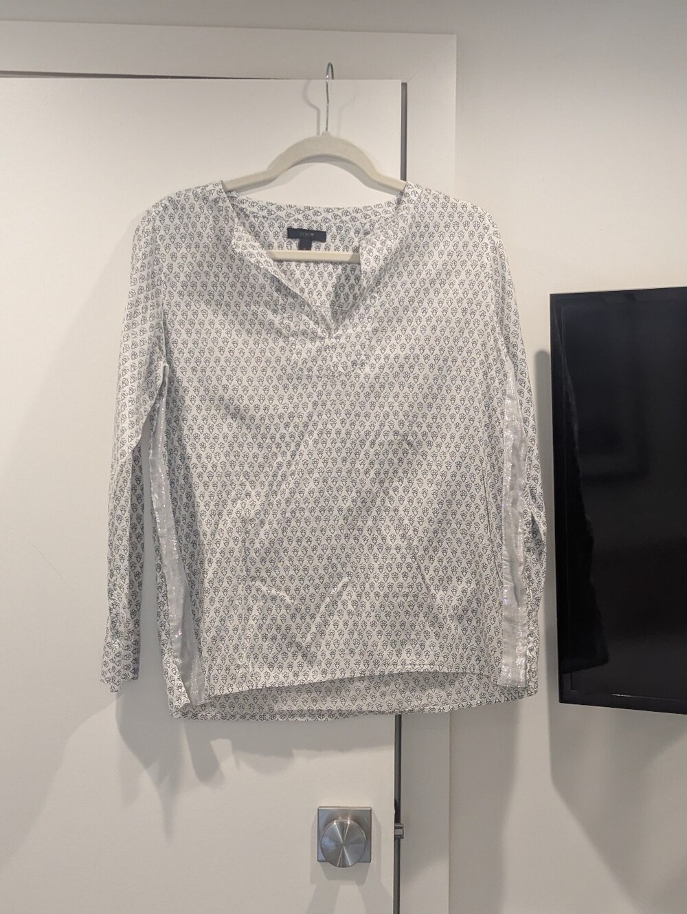 Jcrew Size 6 Indian Block Printed Top.